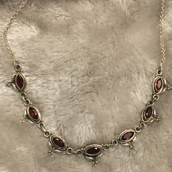 Sterling Silver Garnet Necklace~REDUCED~ - Picture 3 of 4